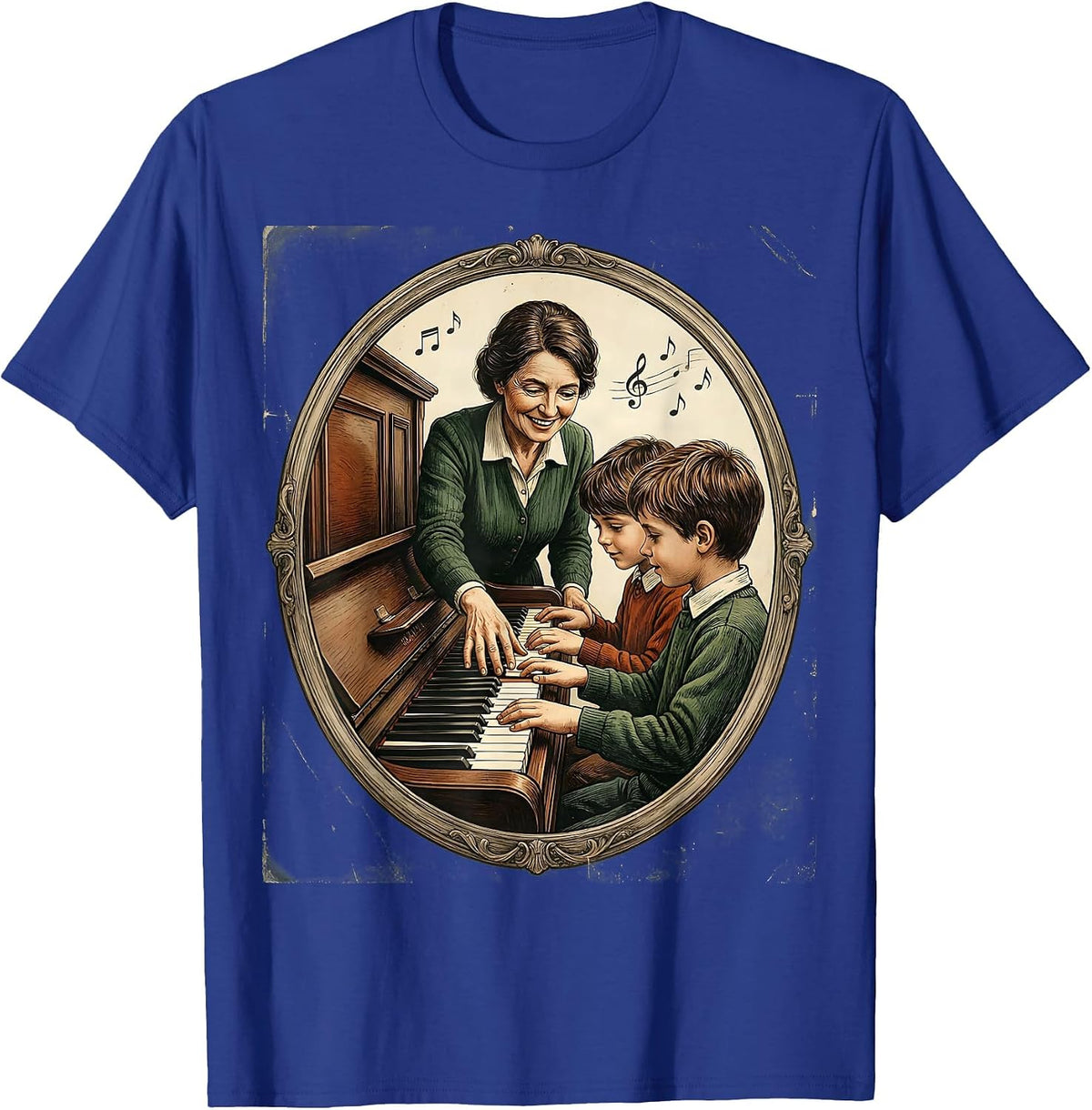 Vintage Piano Teacher Classroom Music Education T-Shirt - Royal Blue