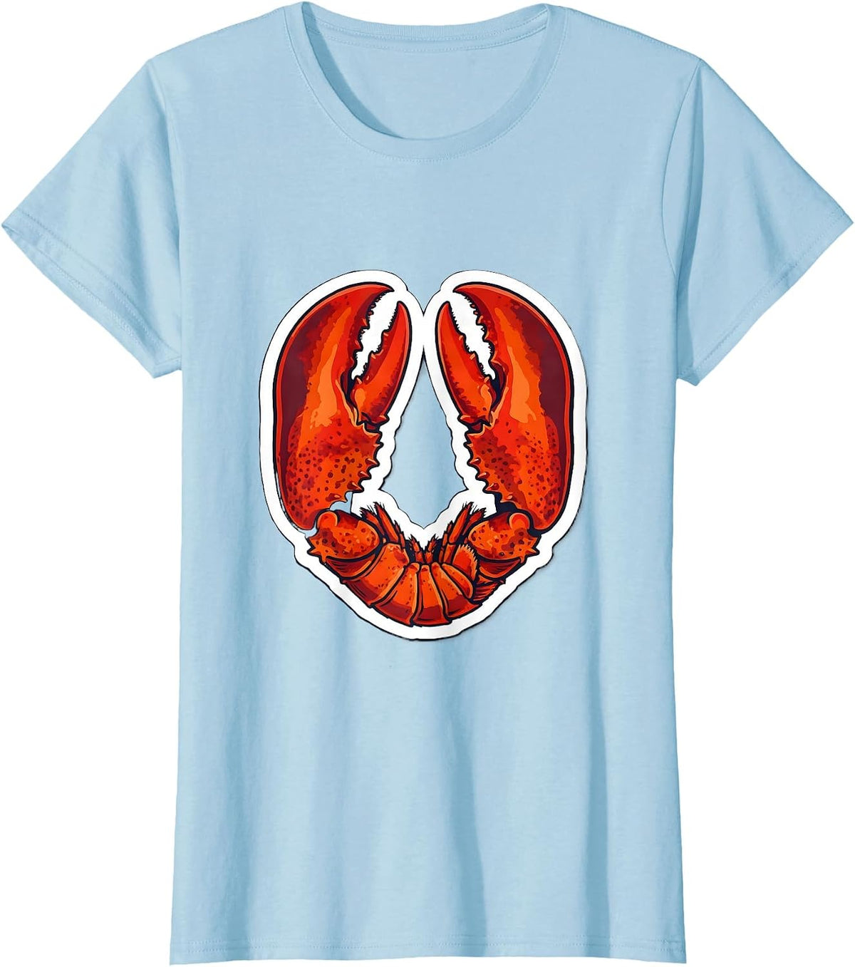 Women's Crossed Lobster Claws Graphic Design T-Shirt - Baby Blue