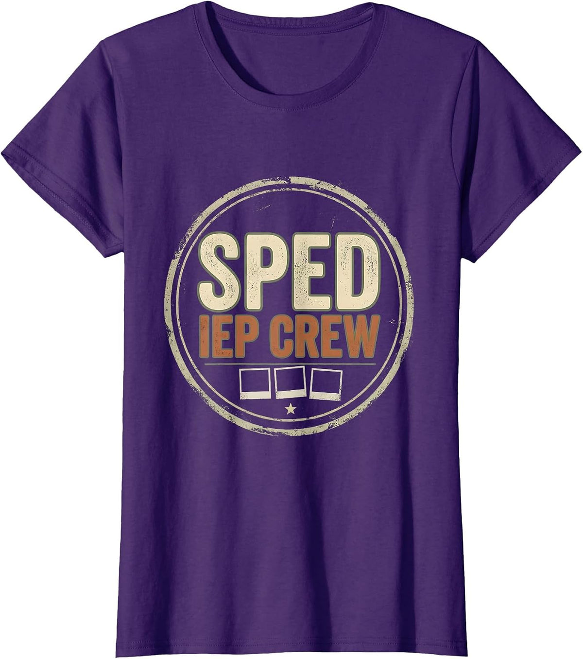 Women's SPED IEP Crew Distressed Special Education Teacher Dream T-Shirt - Purple