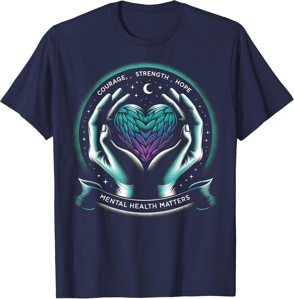 Suicide Prevention Awareness Mental Health Counseling T-Shirt - Navy Blue