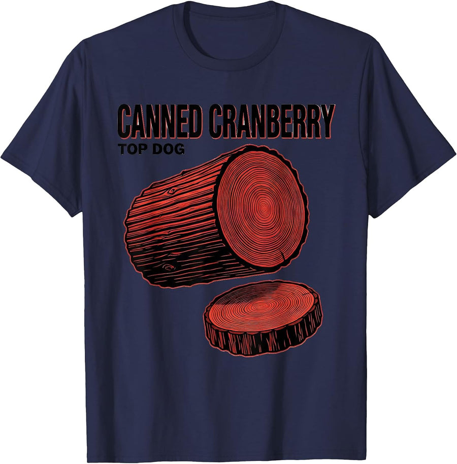Canned Cranberry Top Dog Pop Art Funny Thanksgiving Food T-Shirt - Navy Blue