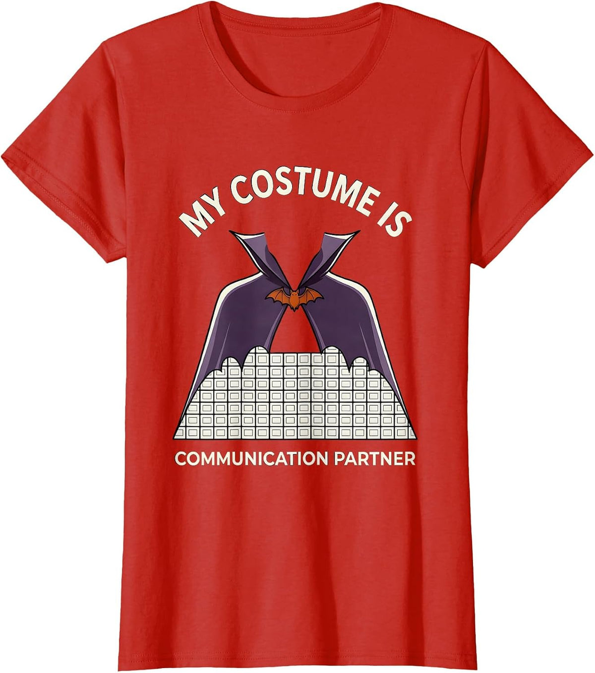 Women's My Costume Is Communication Partner Whimsical SLP Teacher T-Shirt - Red