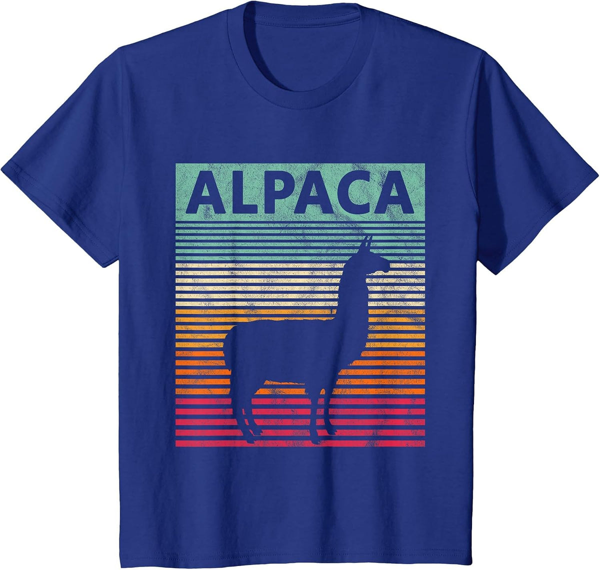 Alpaca Retro Vintage Alpaca T-Shirt - Royal Blue