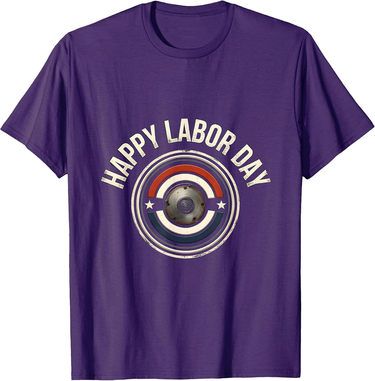 Happy Labor Day Patriotic Union Worker Holiday Celebration T-Shirt - Purple