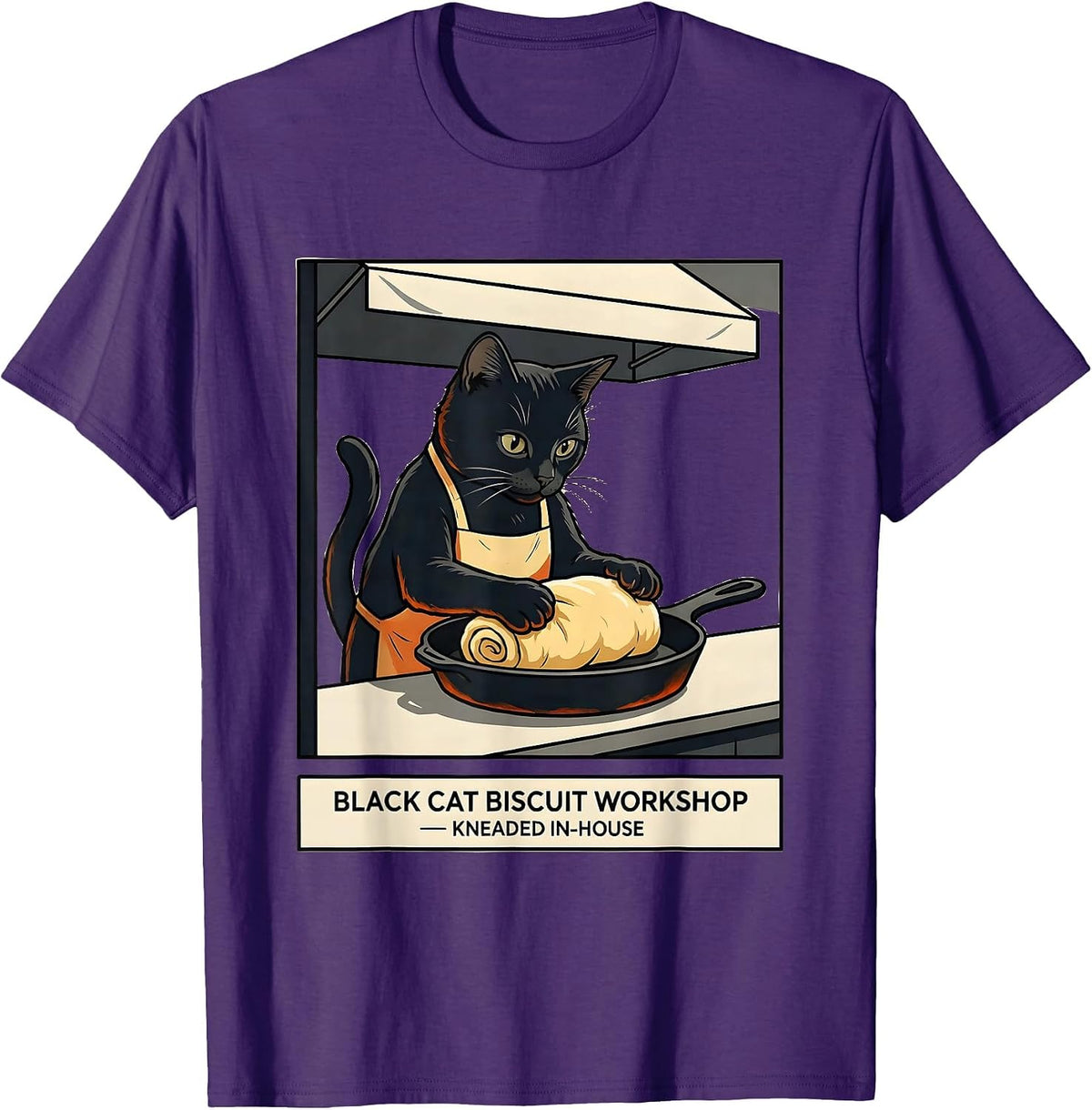 Black Cat Biscuit Workshop Kneaded In-House Cat Lover T-Shirt - Purple