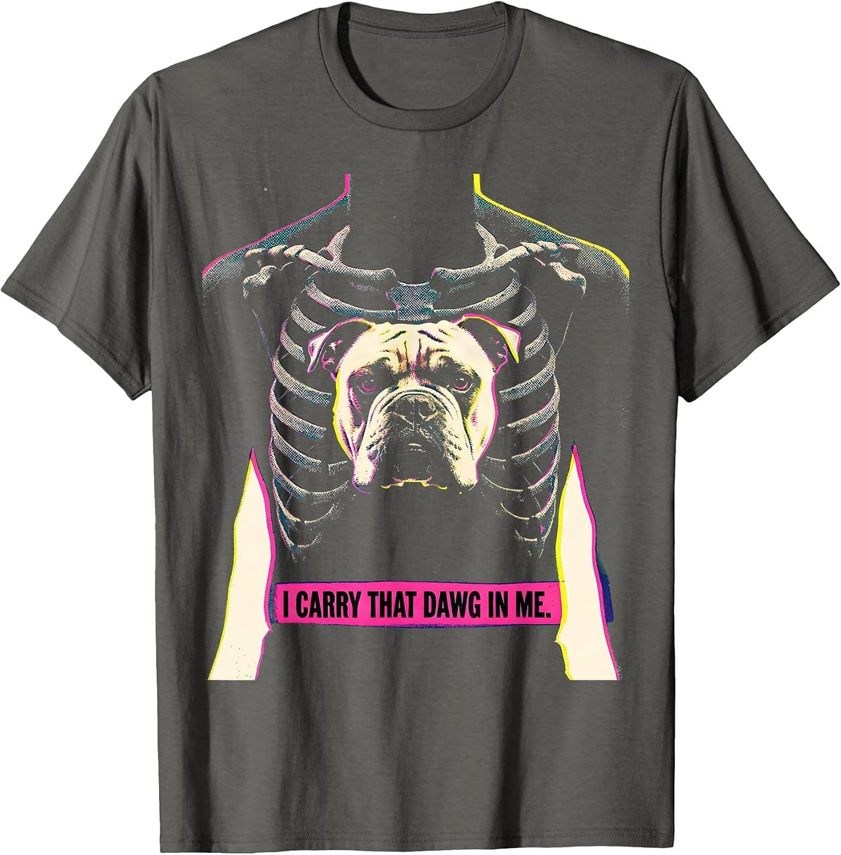 Men's I Carry That Dawg In Me Funny Pitbull Alpha Male Meme Humor T-Shirt - Asphalt Grey