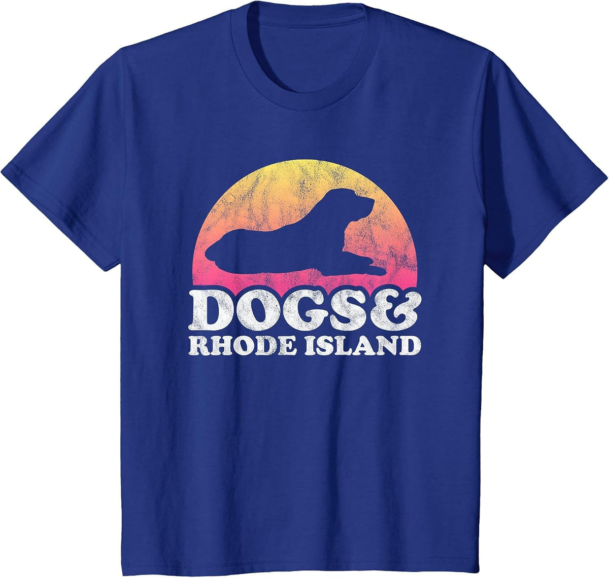 Dogs and Rhode Island Men's or Women's Dog T-Shirt - Royal Blue