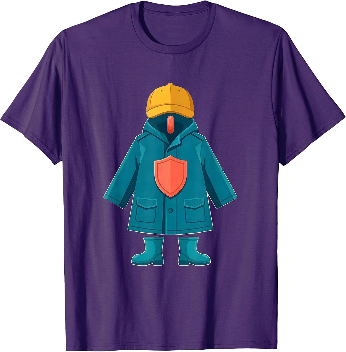 Police Raincoat Costume Kids Officer Playwear T-Shirt - Purple