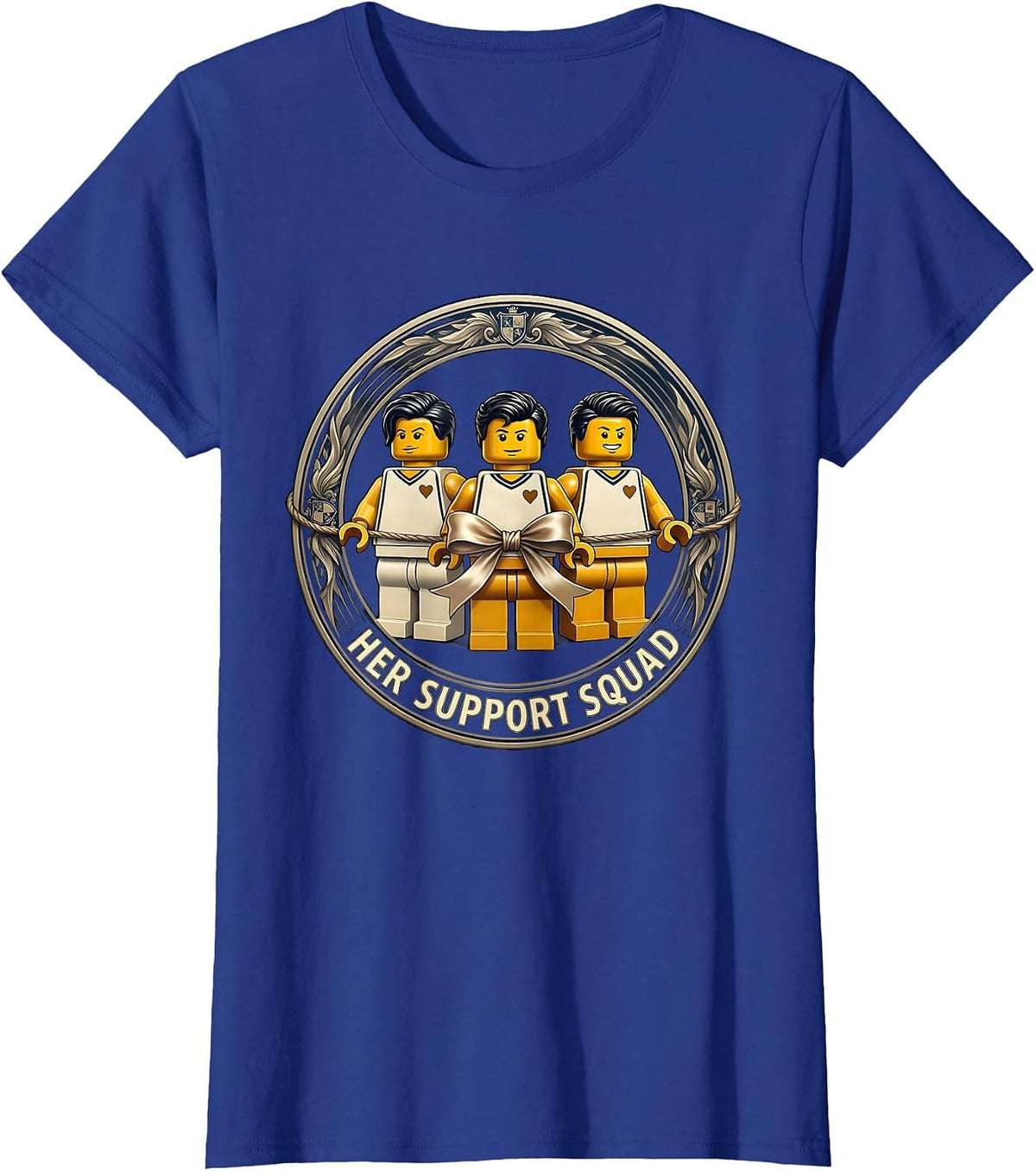 Women's Her Support Squad Down Syndrome Awareness Homie Pride Emblem T-Shirt - Royal Blue