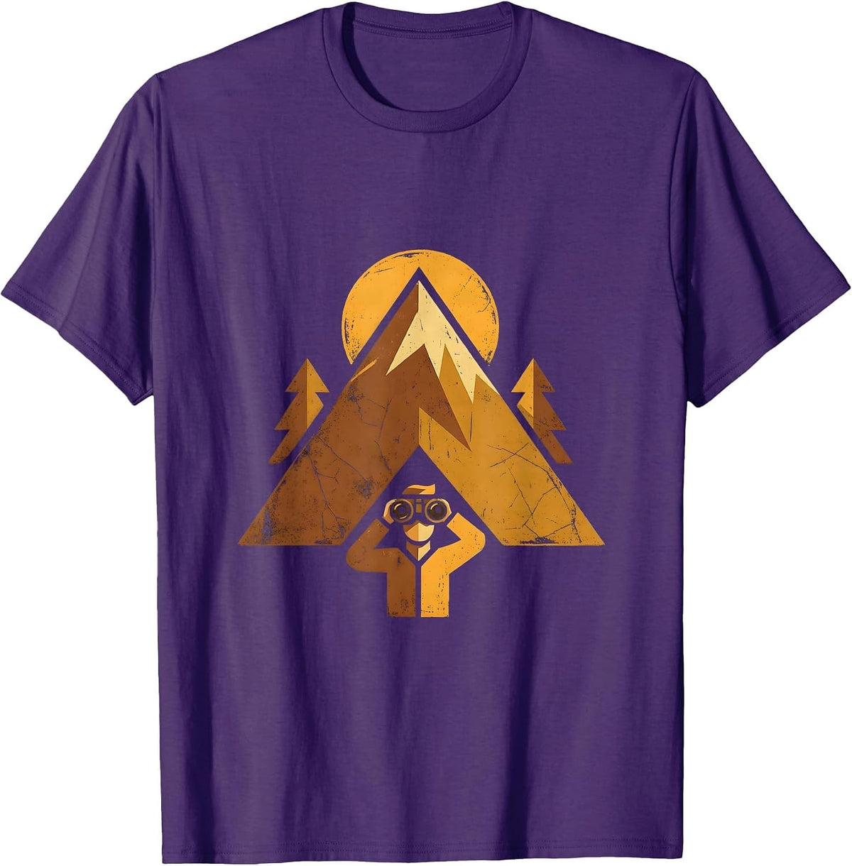 Hunter Glassing Mountains Binoculars Hunting Gift T-Shirt - Purple