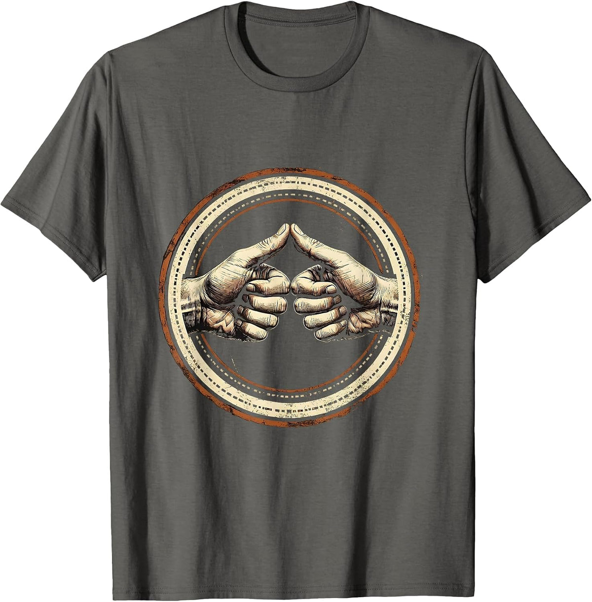 Men's Occupational Therapy Pinch Grip Exercise Illustration T-Shirt - Asphalt Grey