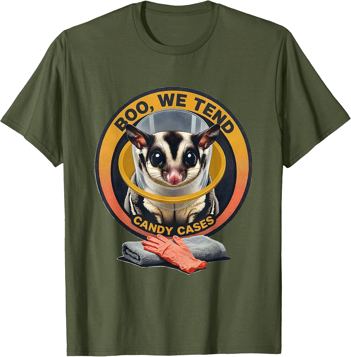 Men's Boo We Tend Candy Cases Funny Vet Tech Halloween Workplace T-Shirt - Olive Green