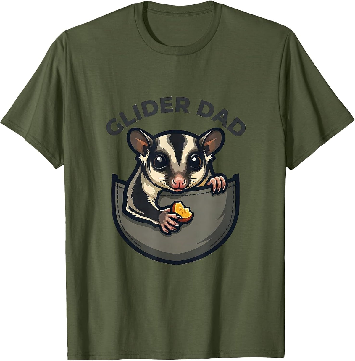 Glider Dad Funny Sugar Glider Lover Pet Owner Humor T-Shirt - Olive Green