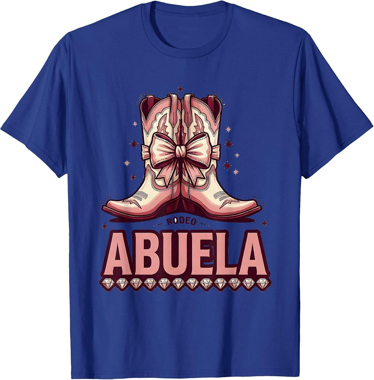 Men's Rodeo Abuela Sparkle Cowgirl Birthday Party Matching T-Shirt - Royal Blue