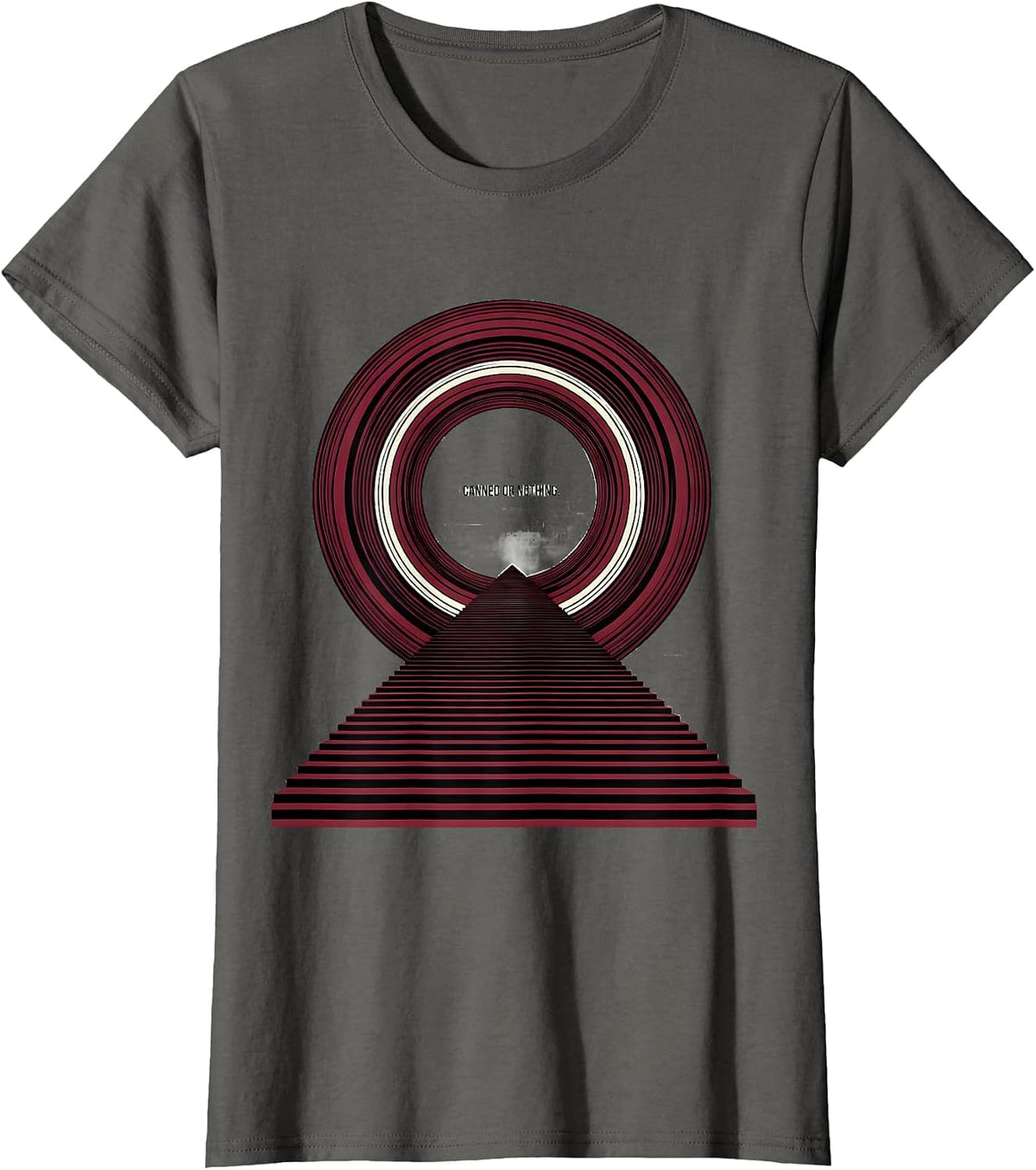 Women's Canned Or Nothing Funny Thanksgiving Canned Cranberry Sauce T-Shirt - Asphalt Grey