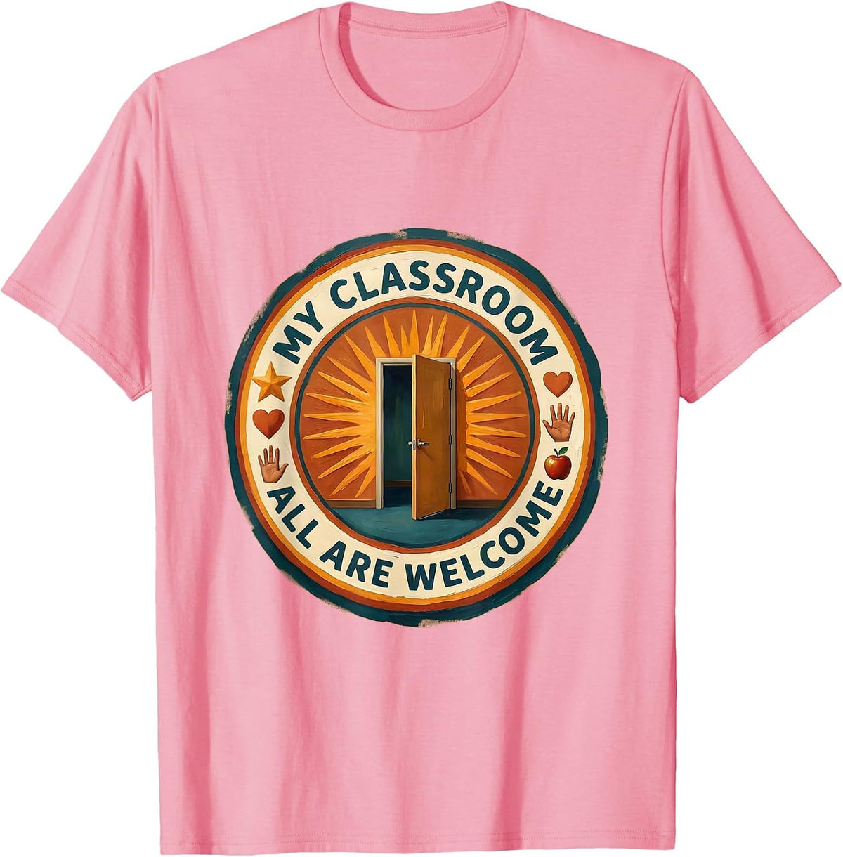 Men's My Classroom All Are Welcome Special Education Tee T-Shirt - Pink