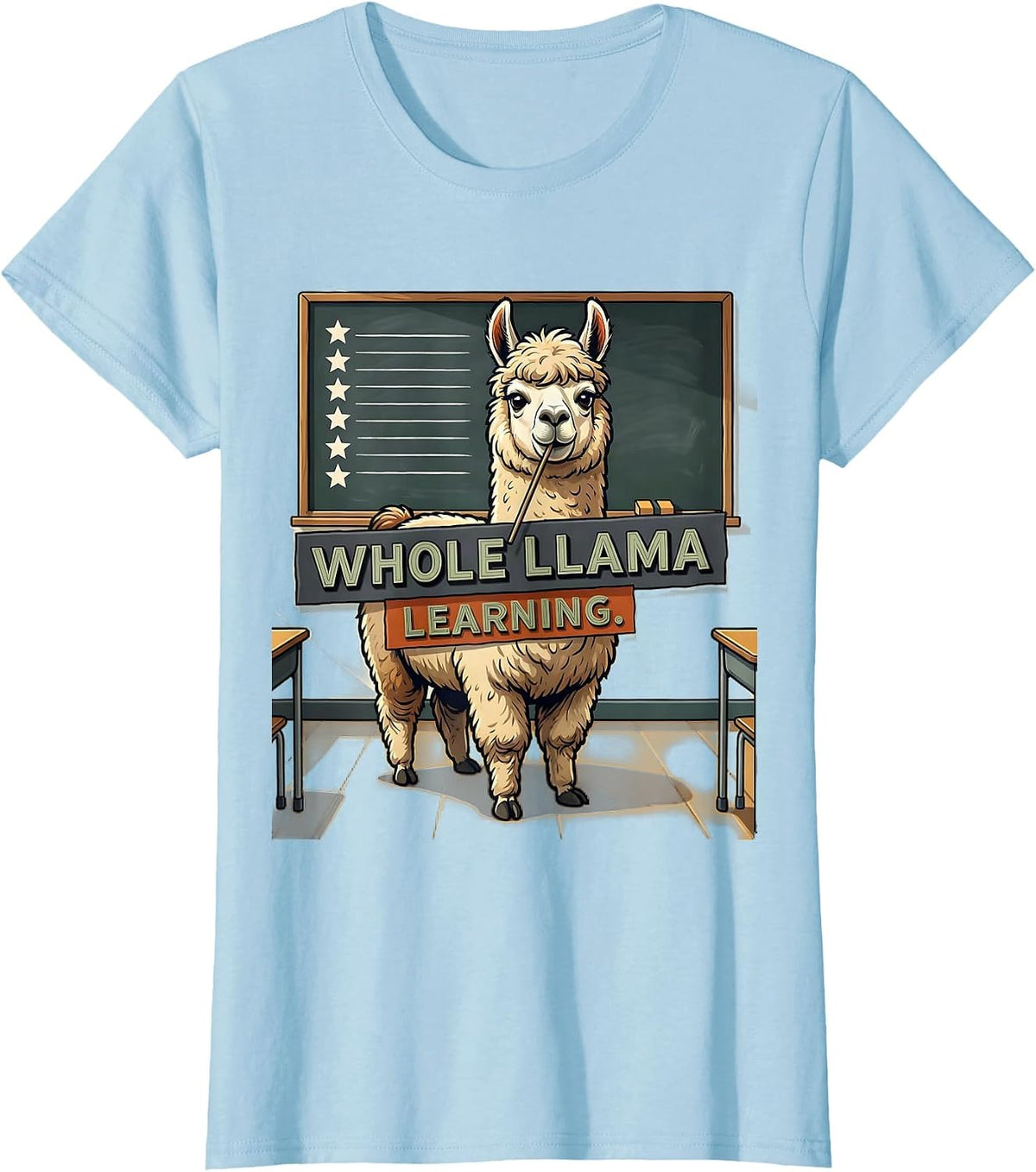 Whole Llama Learning Funny Llama Alpaca Pun Gift for Nana T-Shirt - Baby Blue