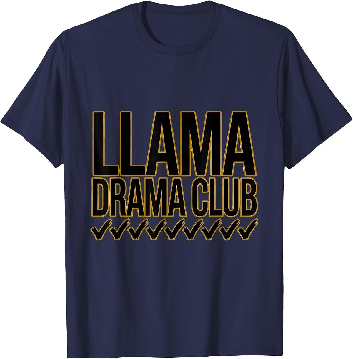 Men's Llama Drama Club Funny Llama Lover Gift T-Shirt - Navy Blue