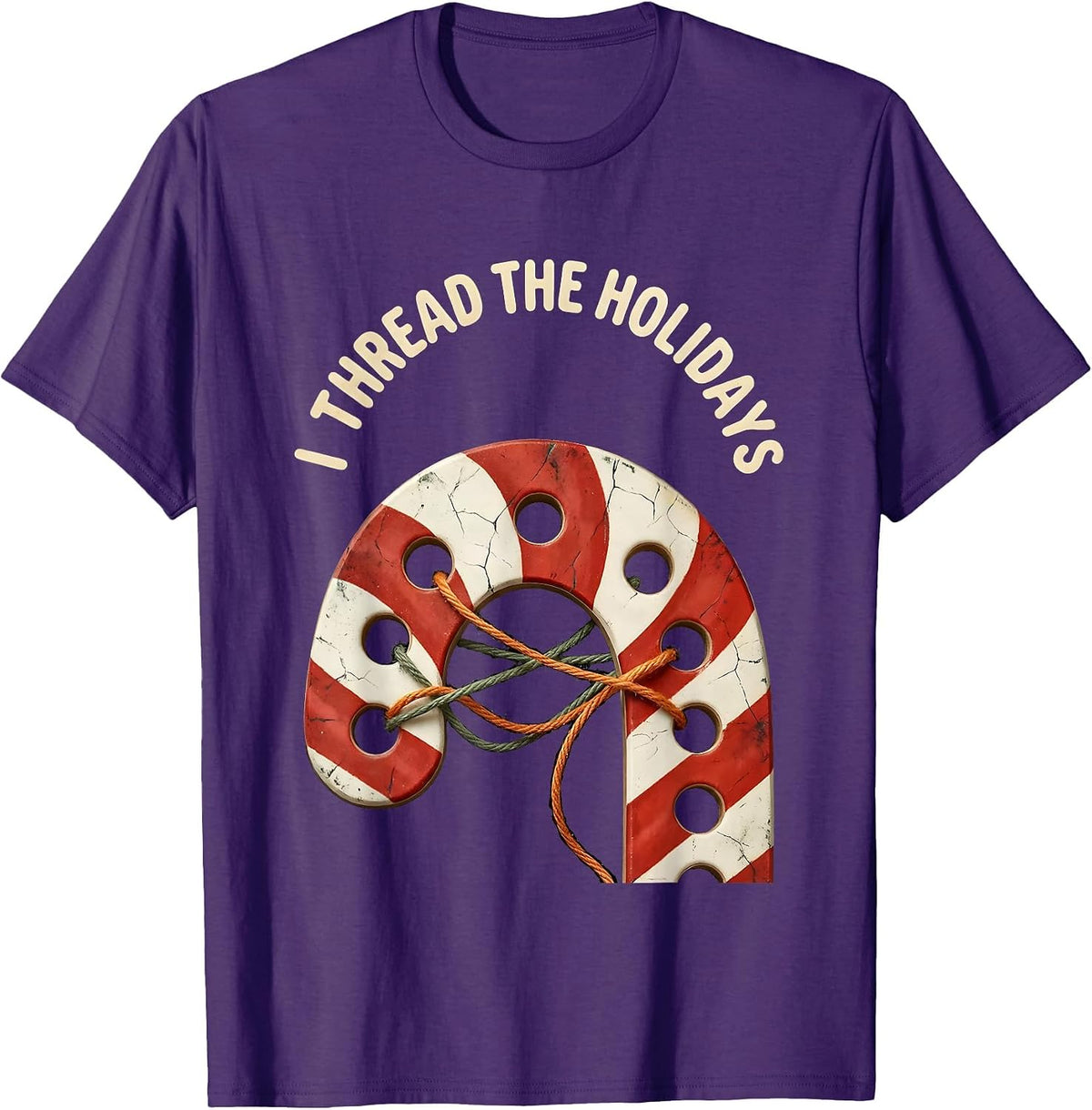 I Thread The Holidays Boho Occupational Therapist Christmas T-Shirt - Purple