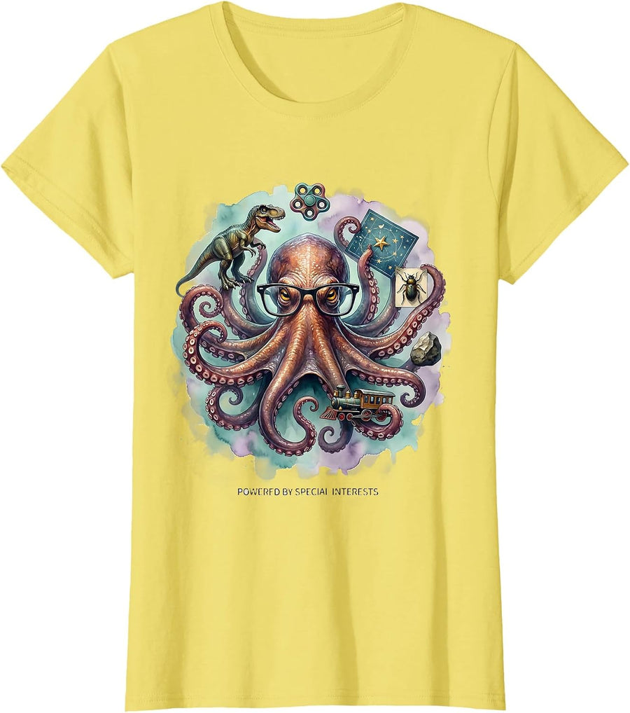 Rizz Em With The Tism Powered by Special Interests T-Shirt - Lemon Yellow