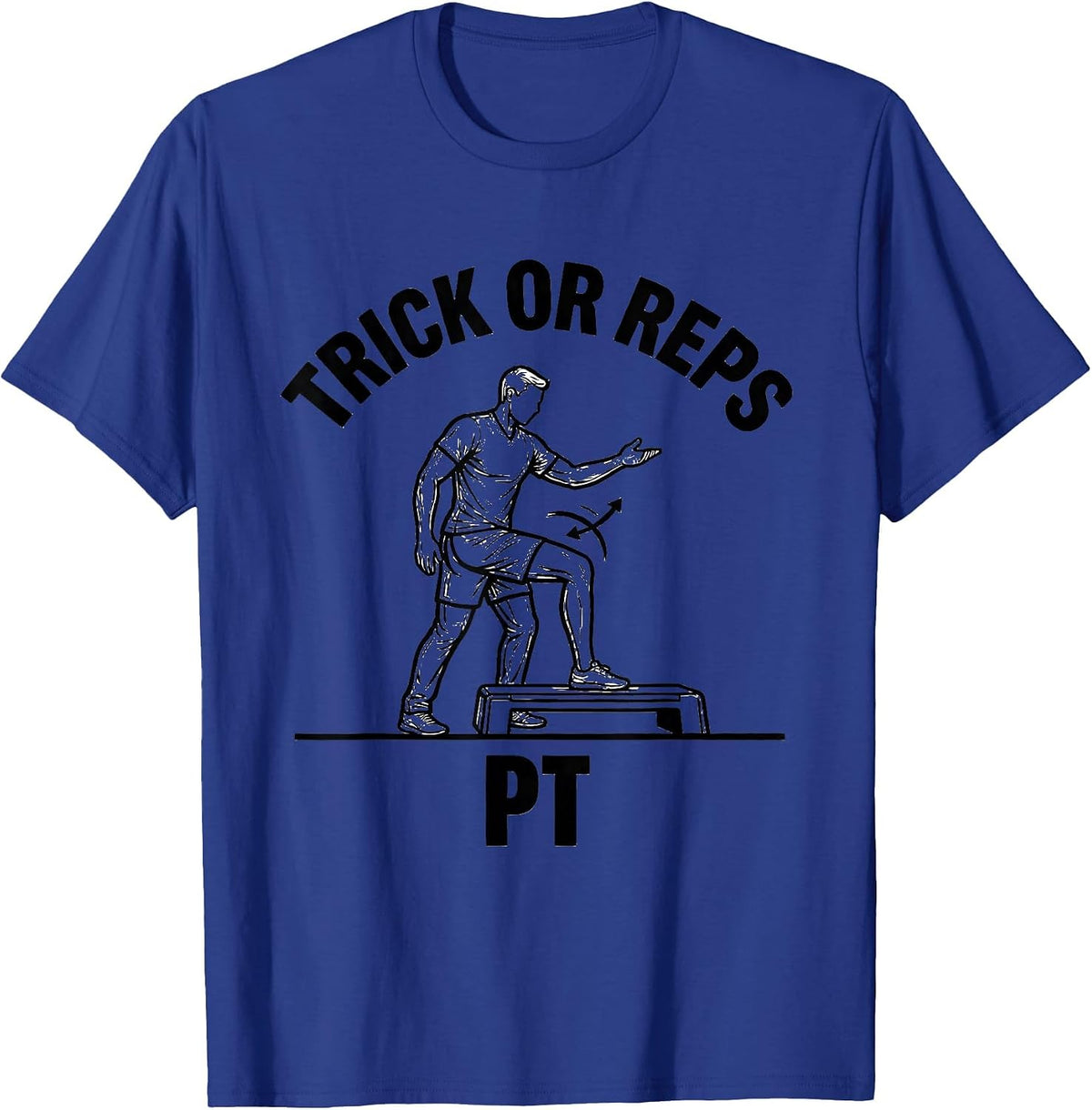 Men's Trick Or Reps PT Ghost Physical Therapy Halloween Humor T-Shirt - Royal Blue