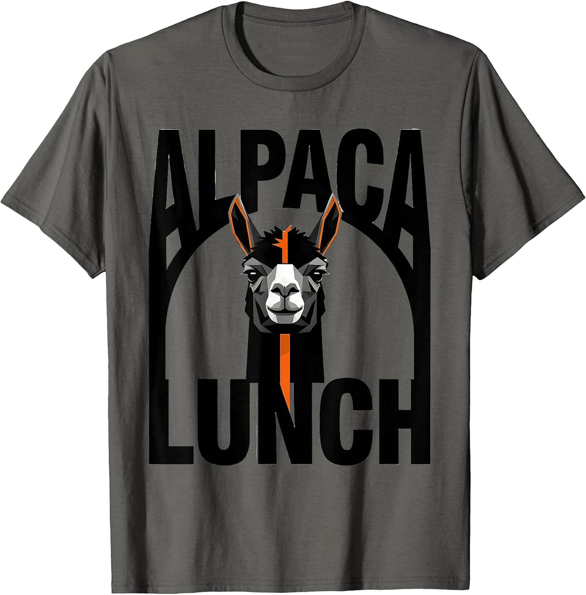 Alpaca Lunch Brutalist Graphic Funny Alpaca Lover Gift T-Shirt - Asphalt Grey