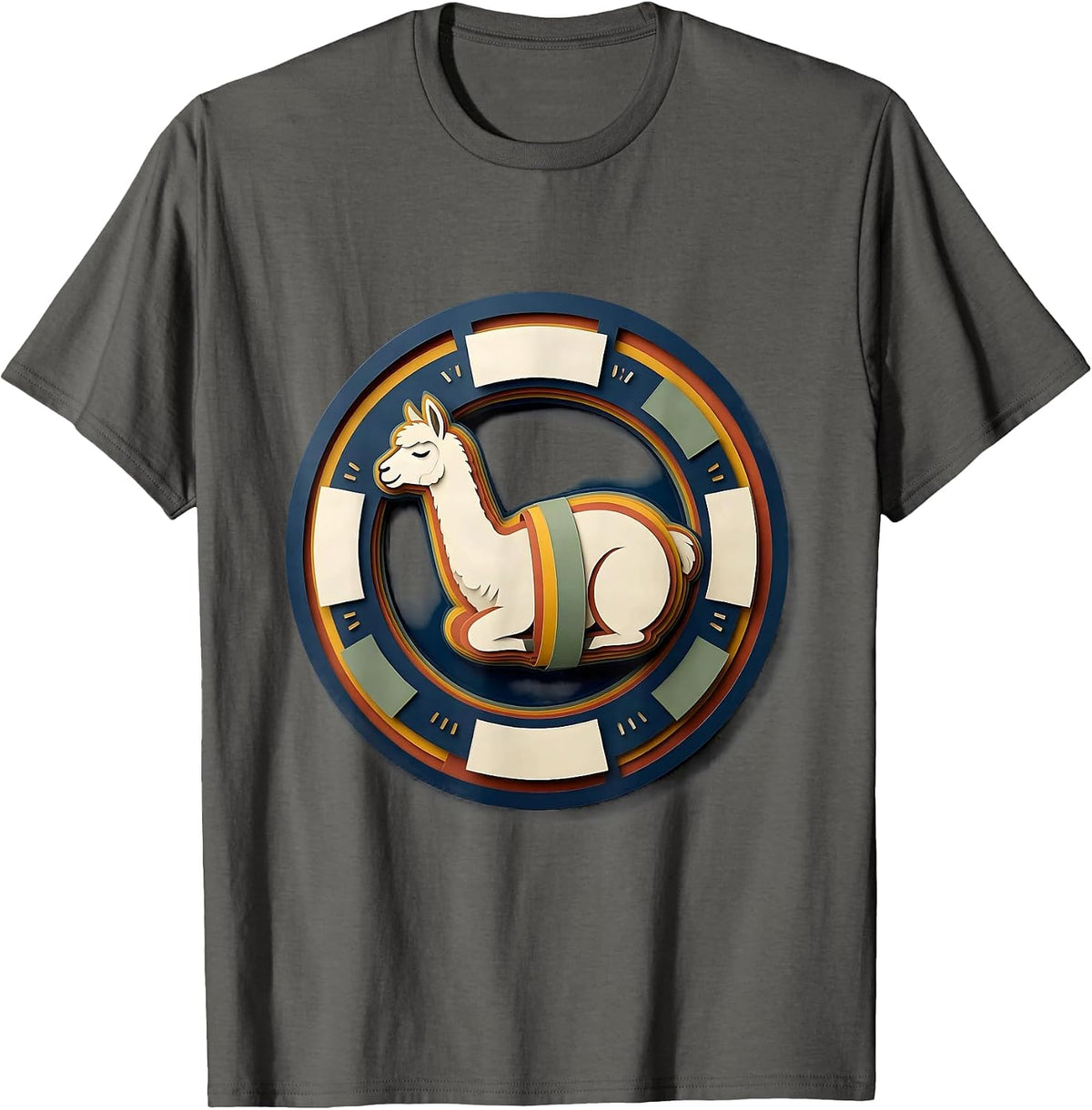 Men's Sleeping Alpaca Cute Animal Lover Pajama Humor T-Shirt - Asphalt Grey