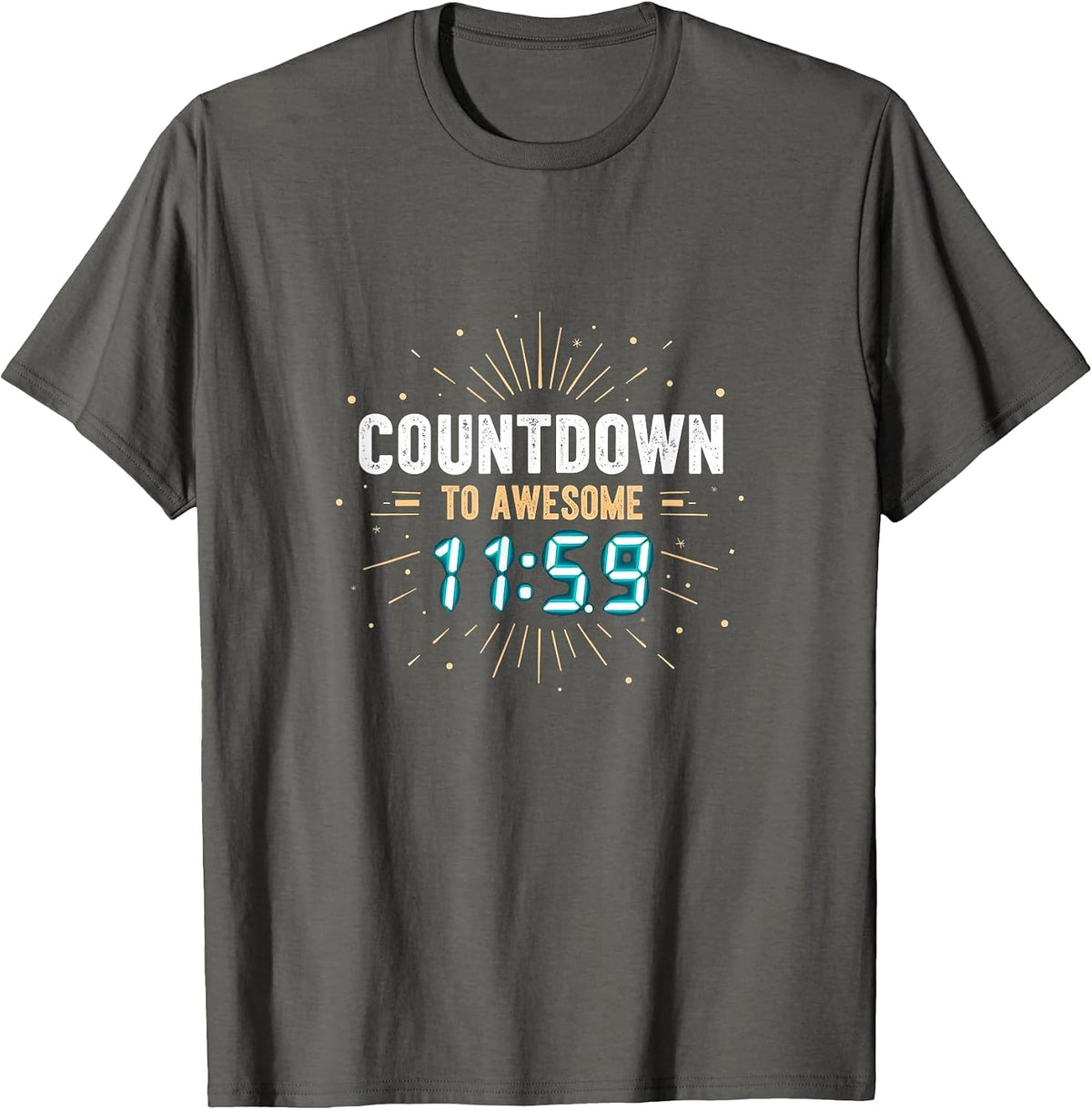 Countdown To Awesome New Year's Eve Design T-Shirt - Asphalt Grey