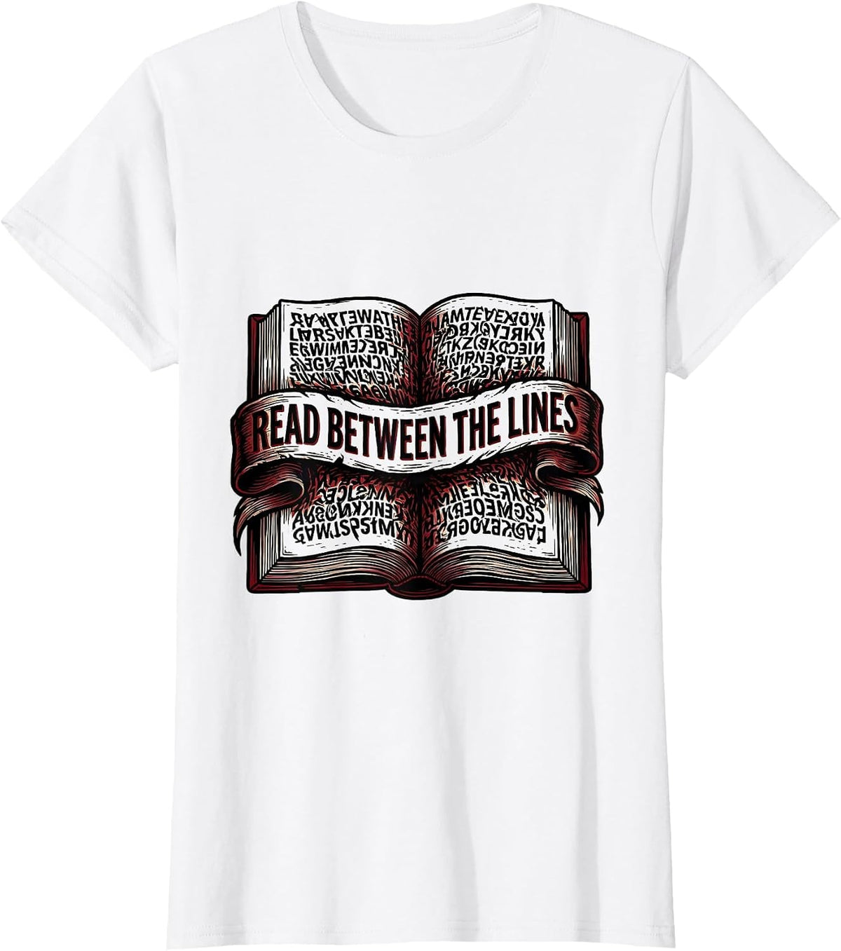 Women's Read Between The Lines Dyslexia Awareness Design T-Shirt - White