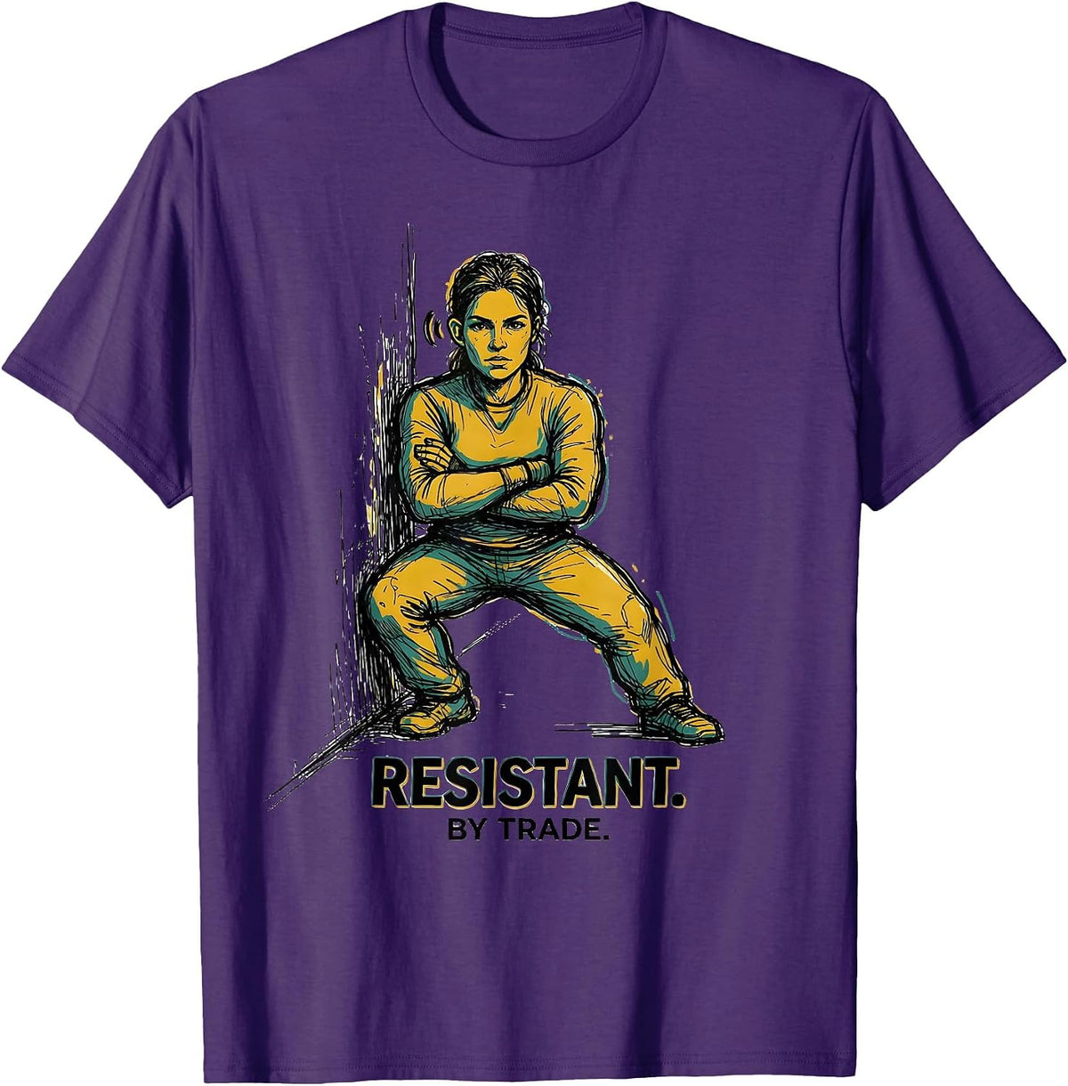 Men's Resistant By Trade Mental Health Counselor Therapist Peer T-Shirt - Purple