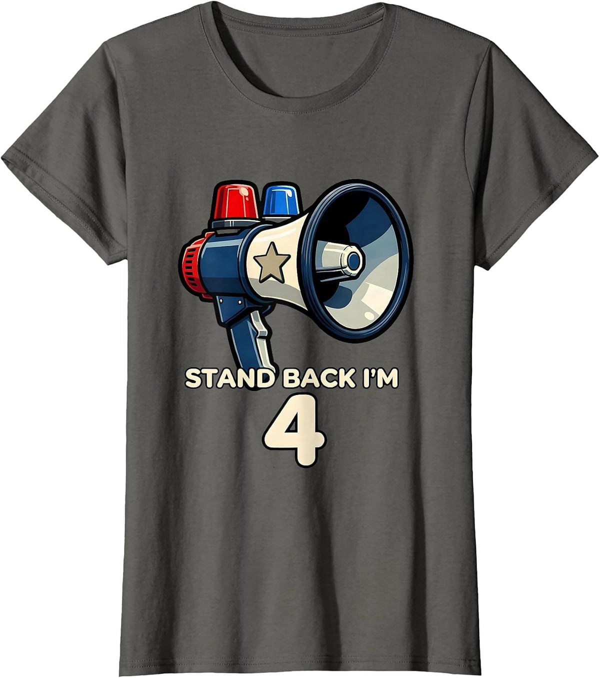 Women's Stand Back I'm 4 Funny Future Police Officer Toddler T-Shirt - Asphalt Grey