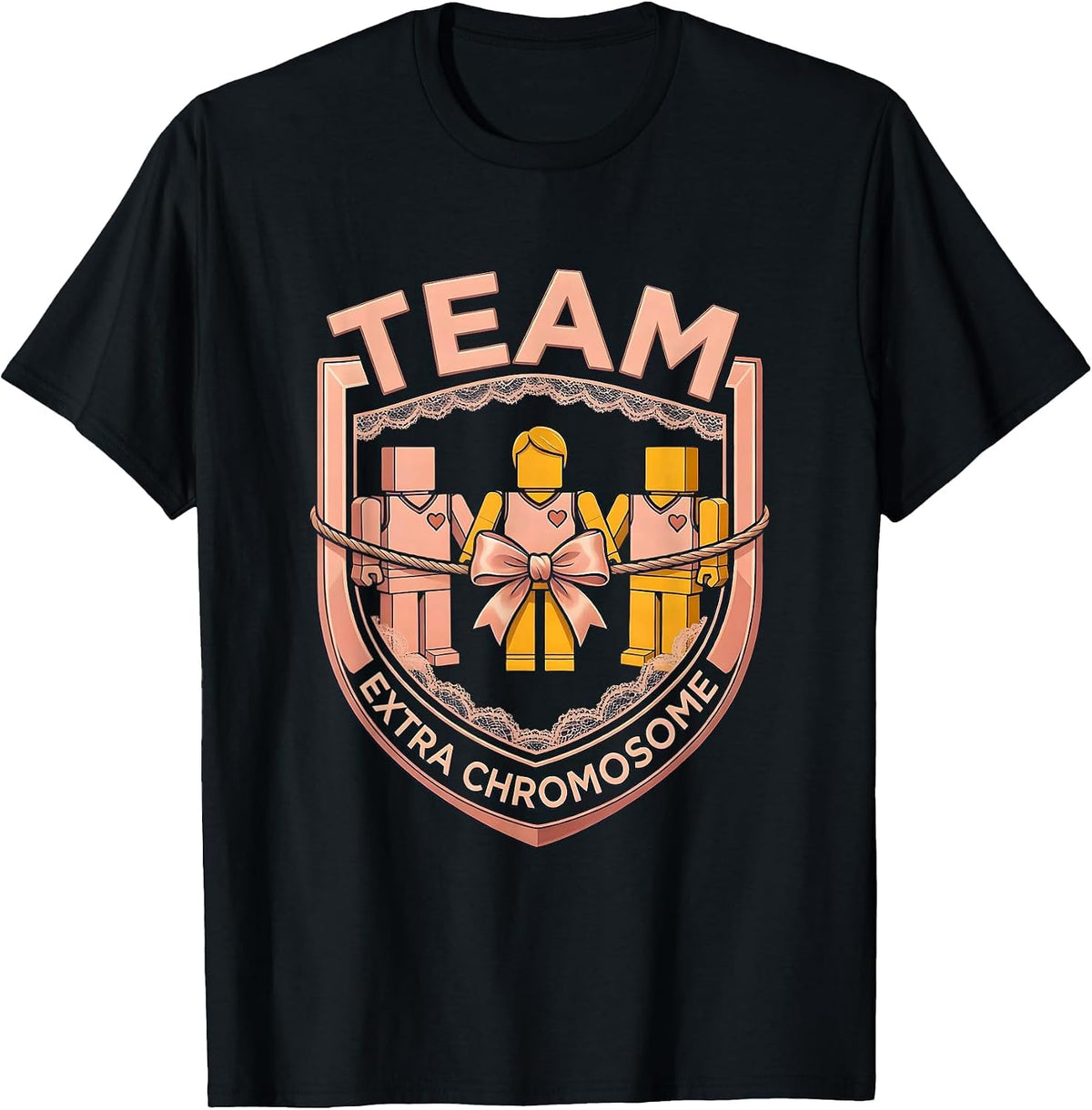 Men's Team Extra Chromosome Uplifting Down Syndrome Awareness T-Shirt - Black