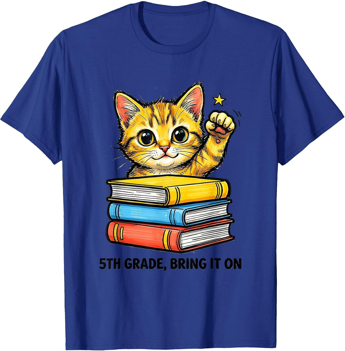 Men's 5th Grade Bring It On Cute Kitten Back To School Girls T-Shirt - Royal Blue