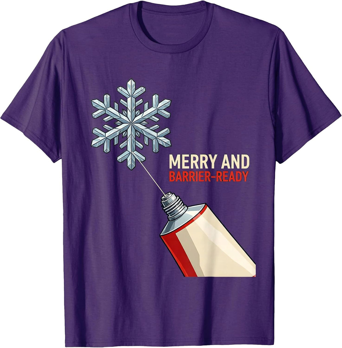 Men's Merry And Barrier-Ready Esthetician Dermatology Christmas T-Shirt - Purple