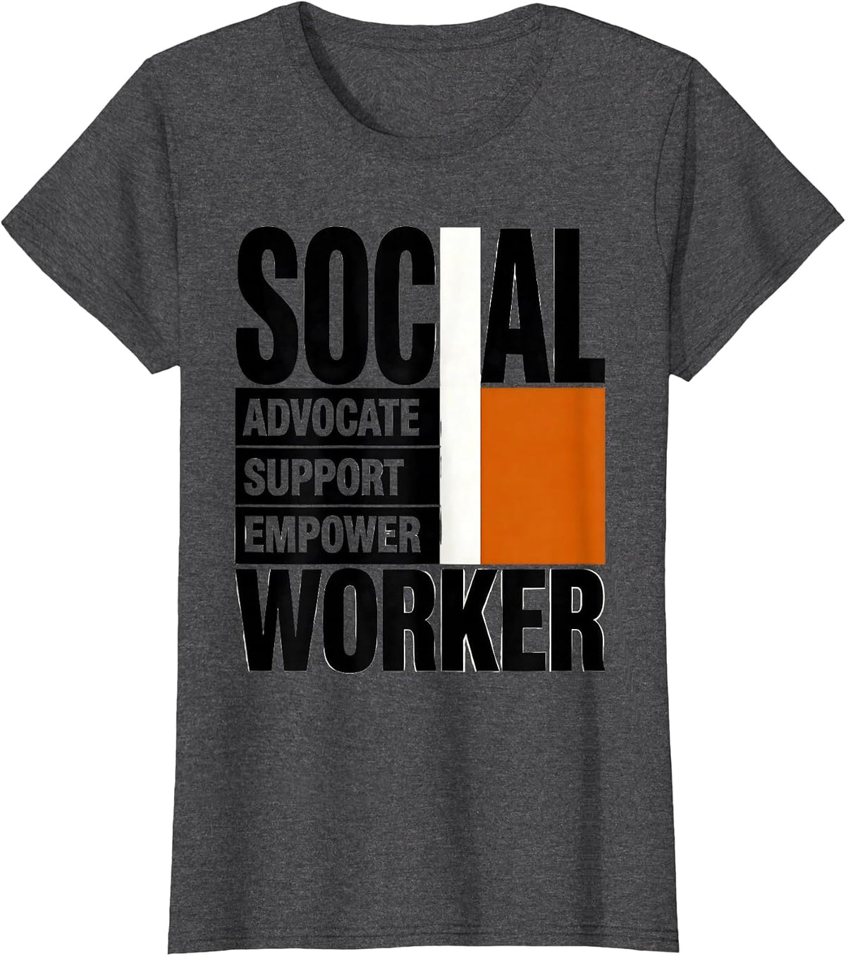 Women's Advocate Support Empower Social Worker Brutalist Graphic T-Shirt - Dark Heather Grey