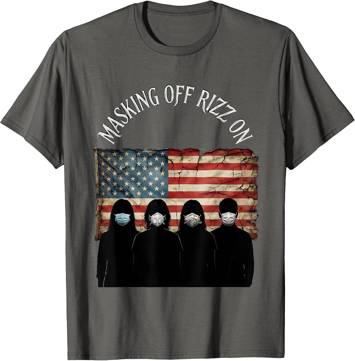 Men's Rizz Em With The Tism Masking Off Rizz On T-Shirt - Asphalt Grey