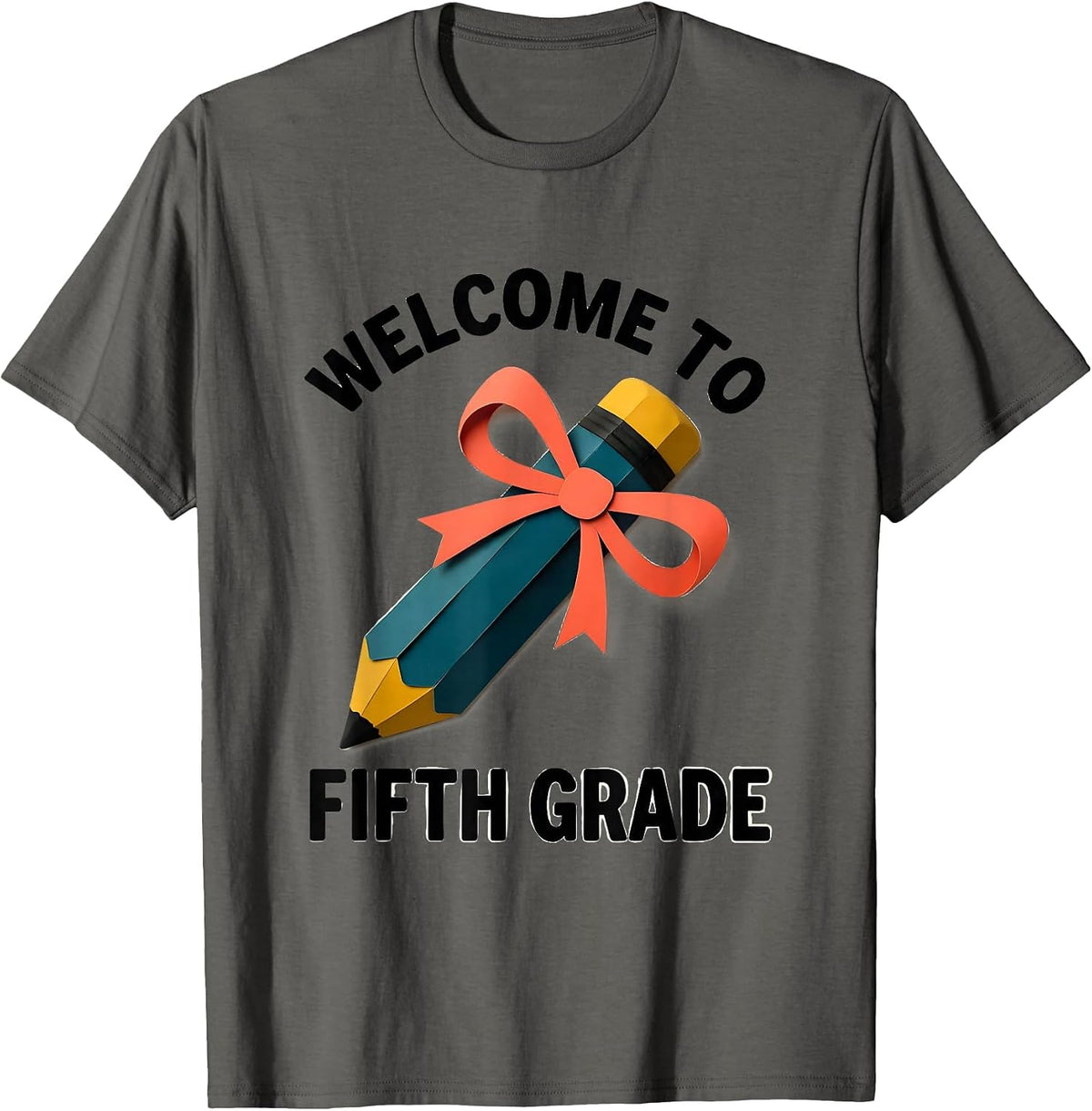 Men's Welcome To Fifth Grade Cute Back To School Coquette Bow T-Shirt - Asphalt Grey