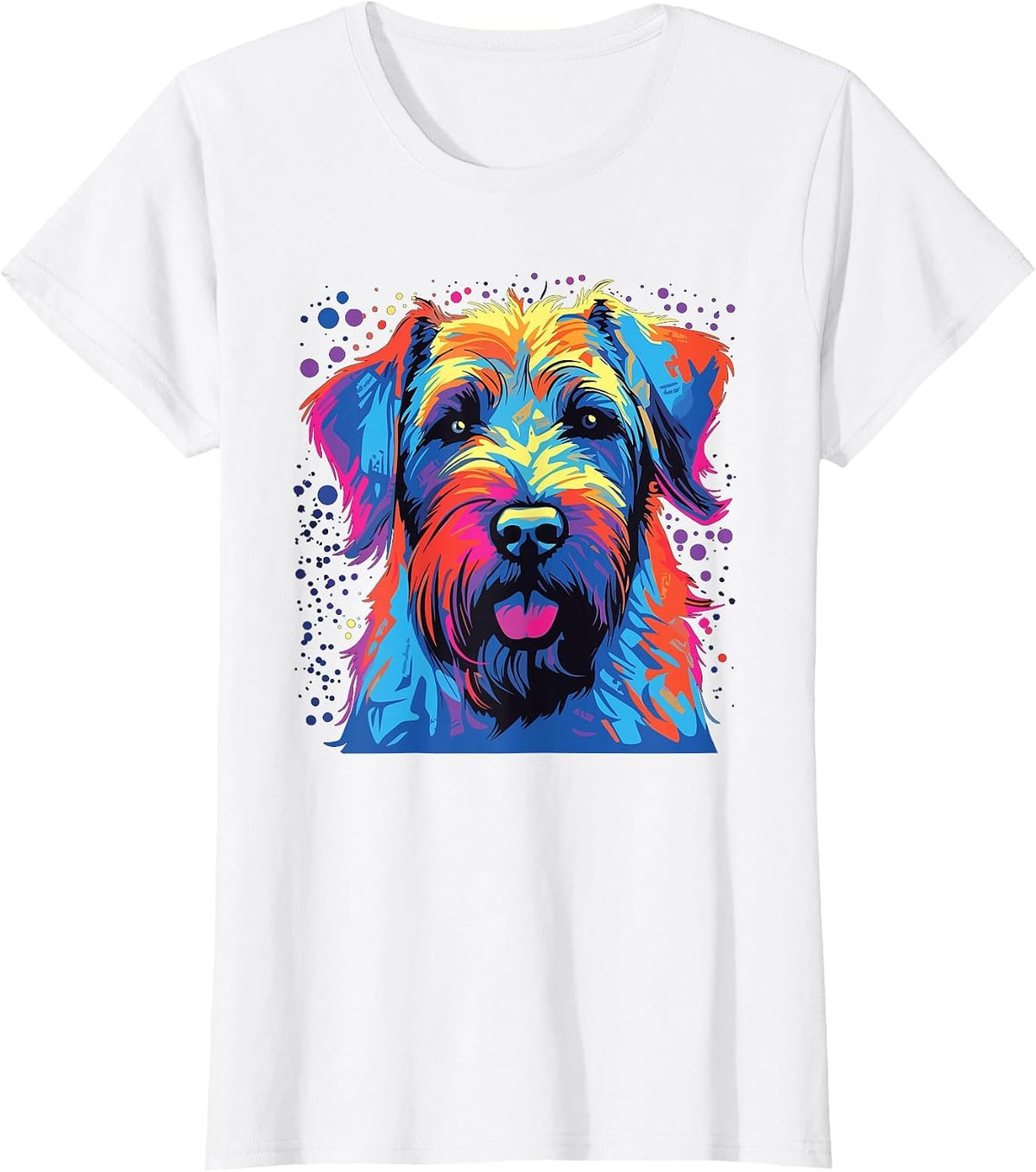 Watercolor Colorful Irish Soft Coated Wheaten Terrier T-Shirt - White