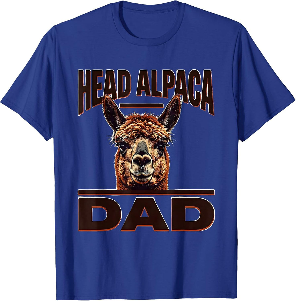 Men's Head Alpaca Dad Funny Alpaca Lover Novelty T-Shirt - Royal Blue