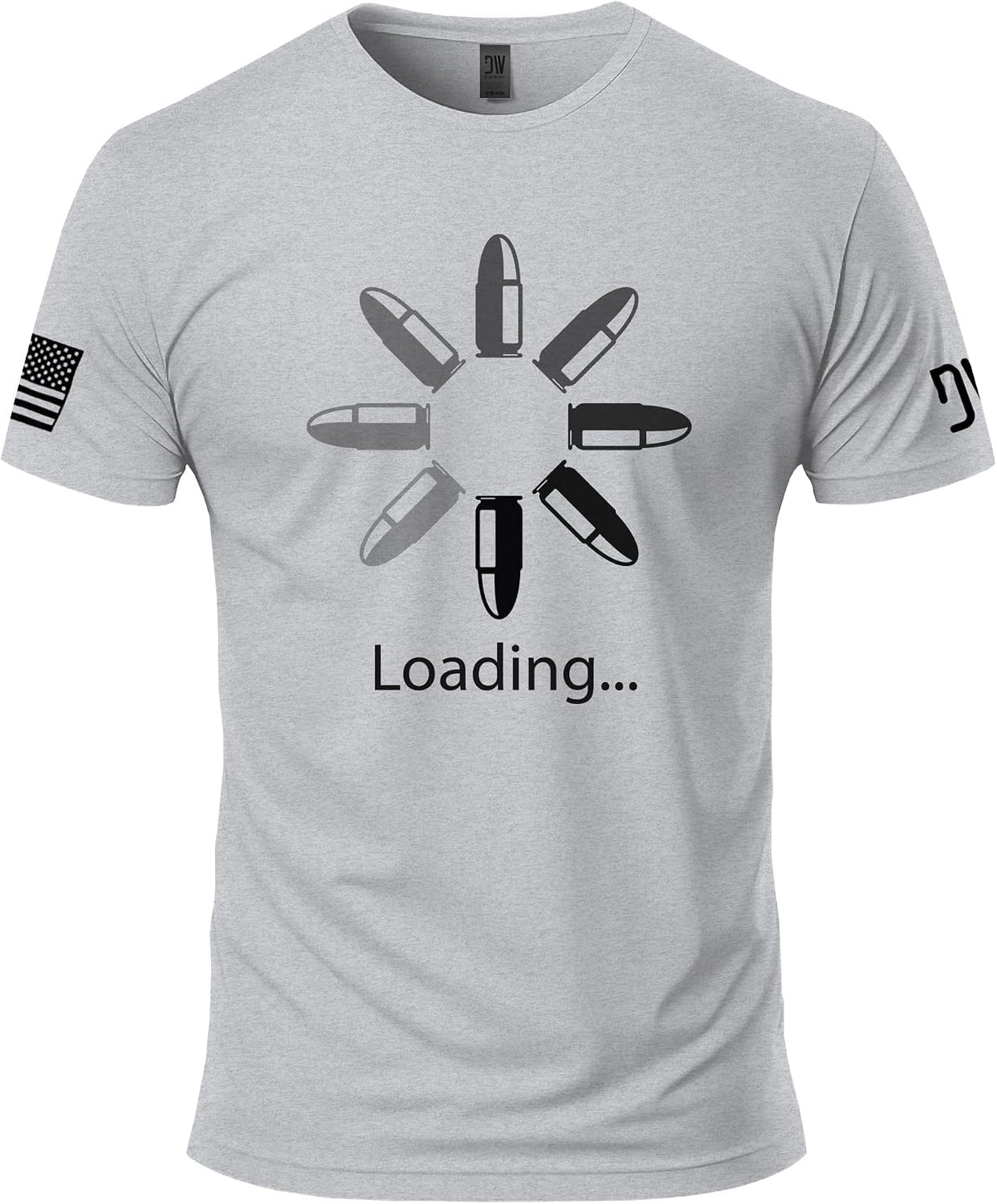 Dion Wear Loading Graphic T-Shirt - Cotton Short Sleeve Tee for Men - Heather Grey