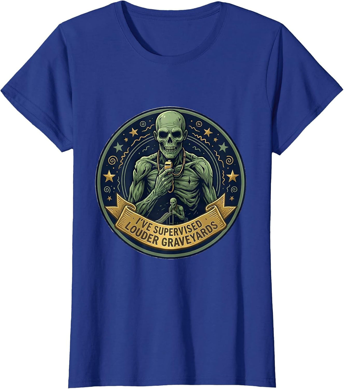Women's I've Supervised Louder Graveyards Funny Teacher Halloween T-Shirt - Royal Blue