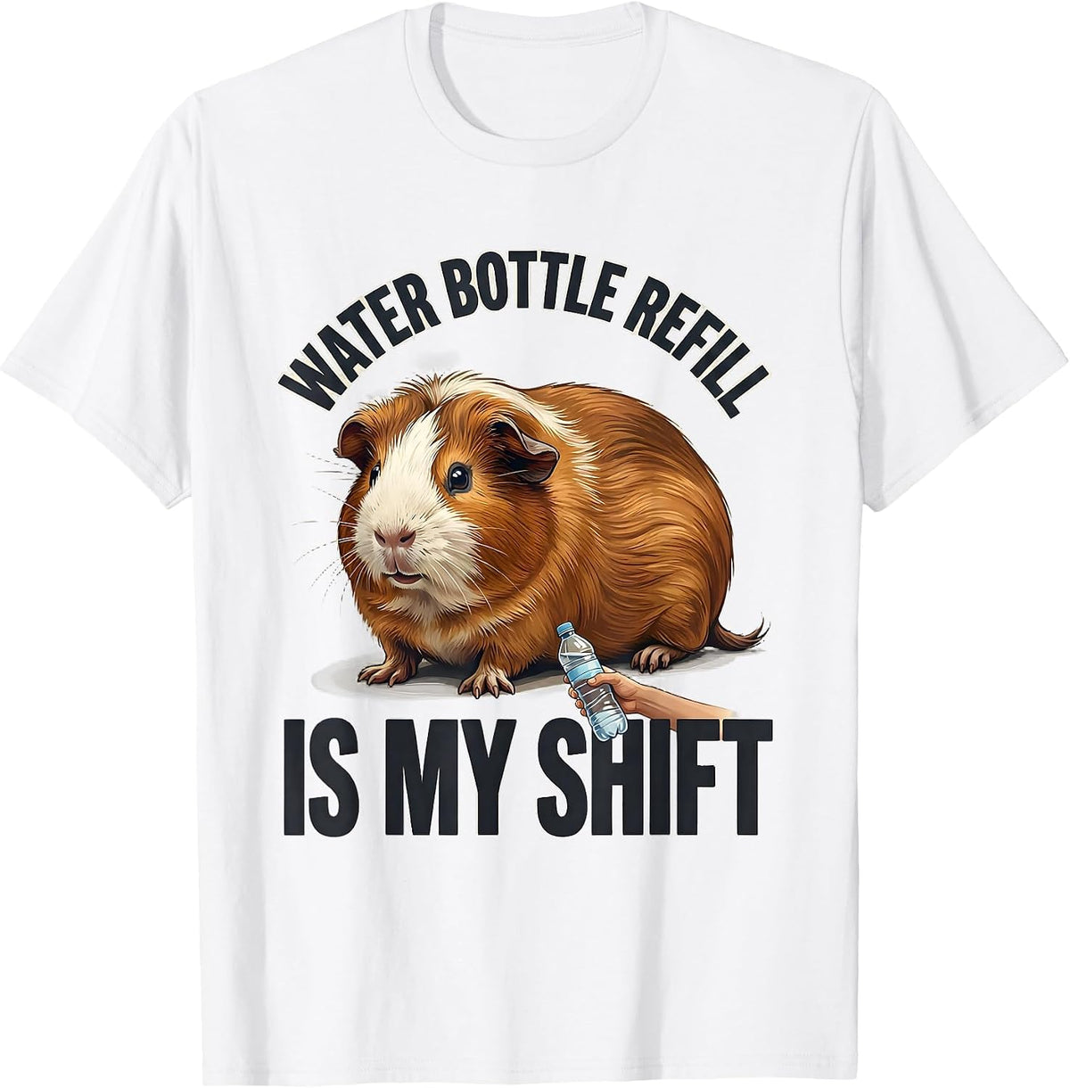 Men's Water Bottle Refill Is My Shift Funny Guinea Pig Pet Lover T-Shirt - White