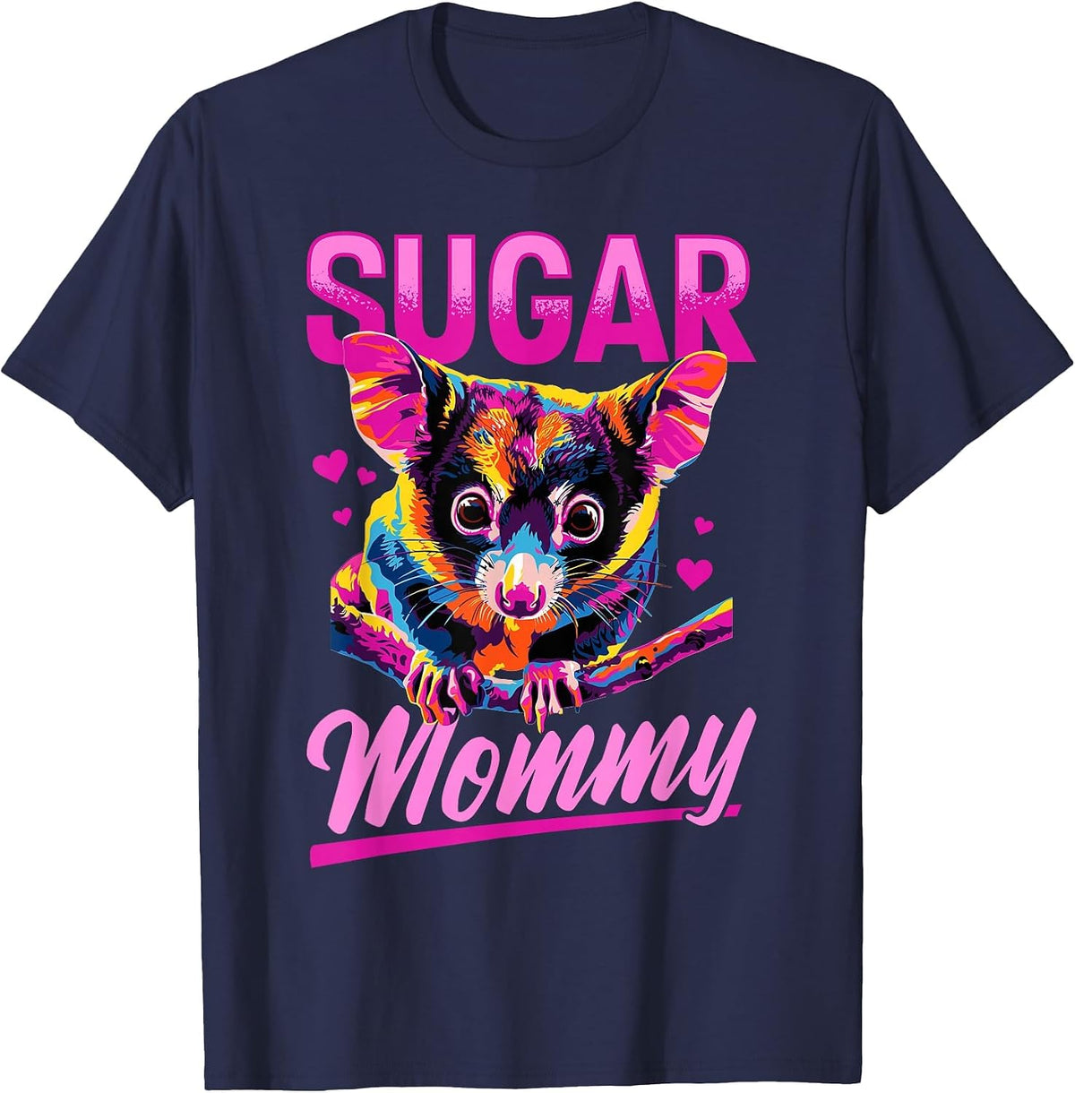 Funny Sugar Glider Animal Sugar Mommy T-Shirt - Navy Blue