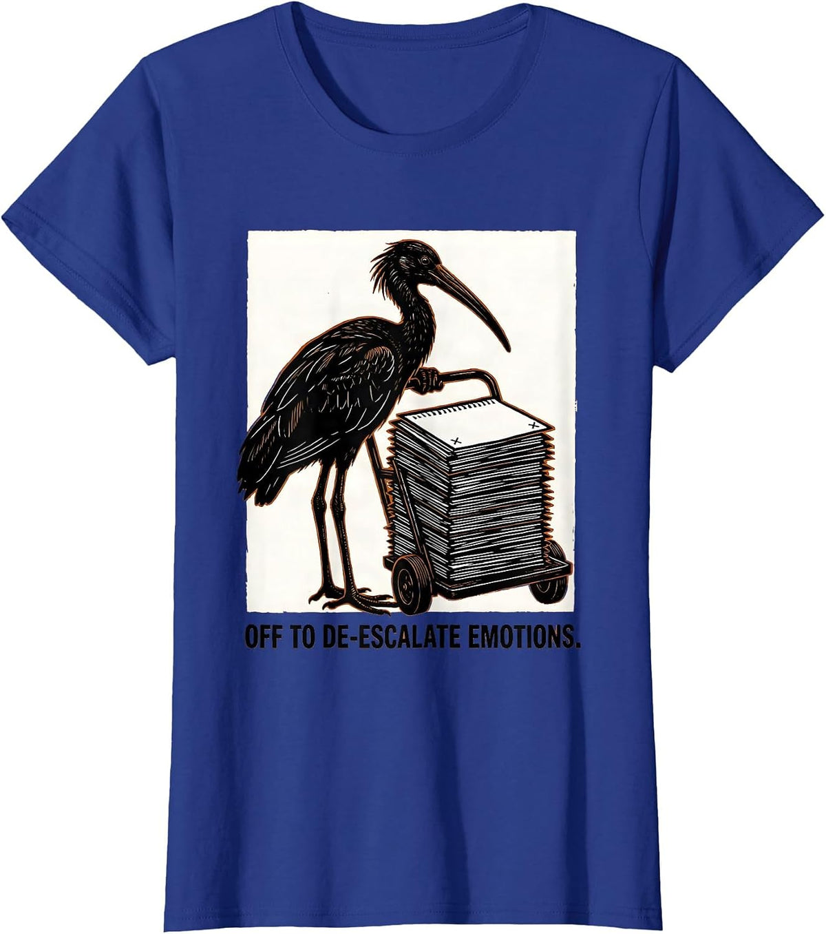 Women's Off To De-Escalate Emotions Funny Mental Health Counselor T-Shirt - Royal Blue