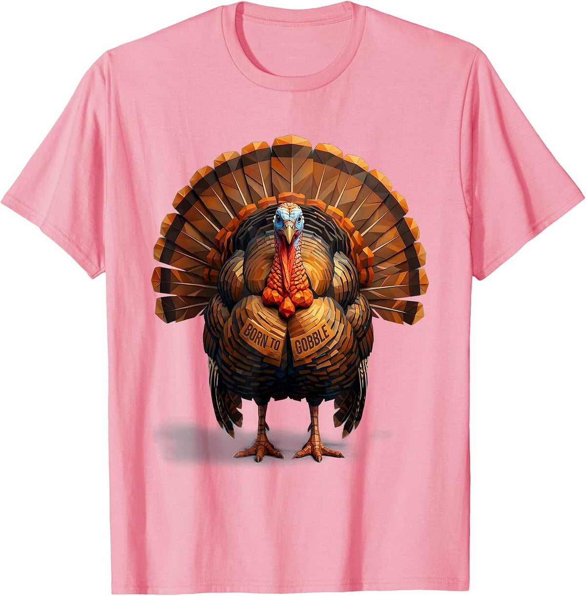 Men's Born to Gobble Funny Turkey Design T-Shirt - Pink