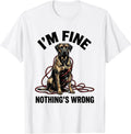 Men's I'm Fine Nothing's Wrong Rhodesian Ridgeback Christmas Humor T-Shirt - White