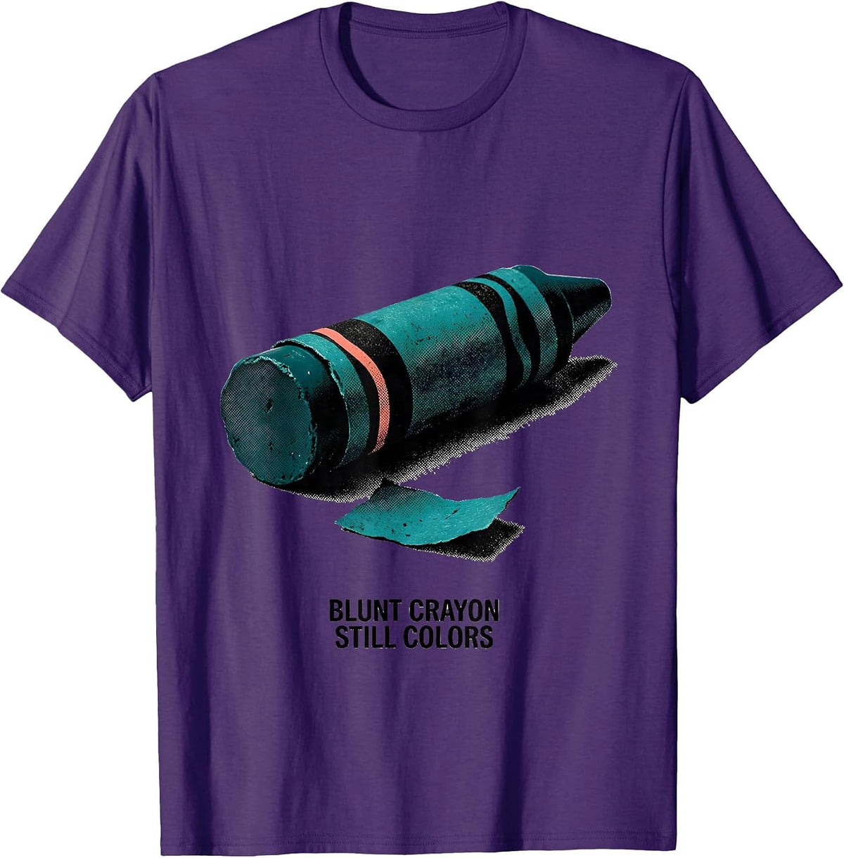 Men's Blunt Crayon Still Colors Screenprint Teacher Mental Health T-Shirt - Purple