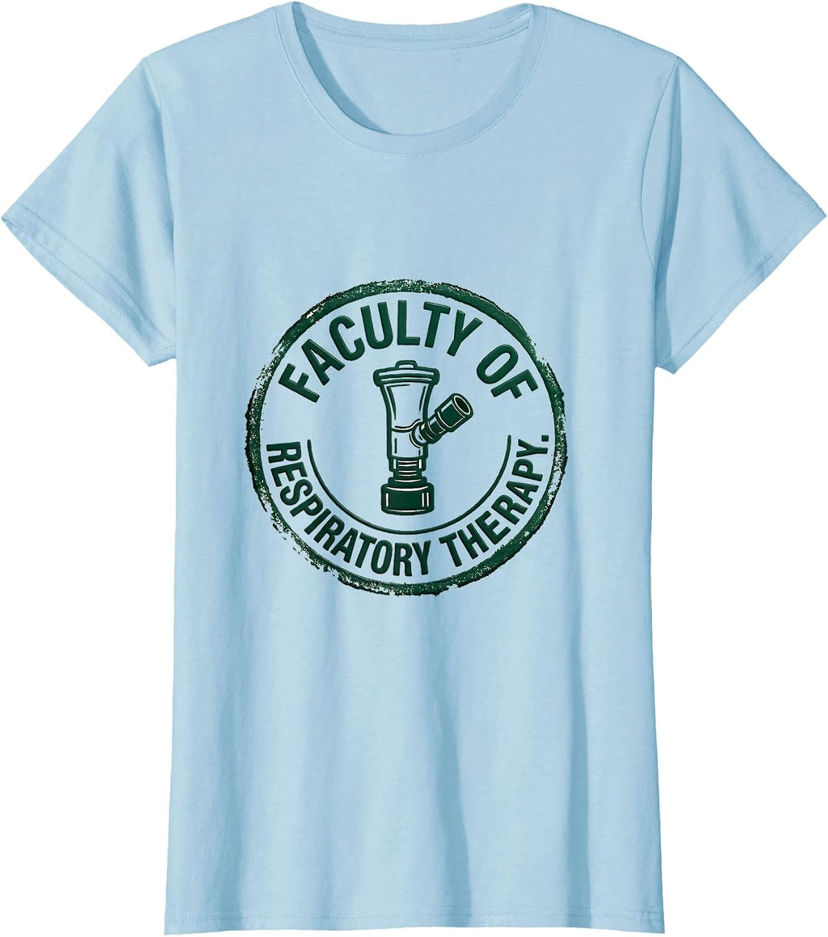 Faculty of Respiratory Therapy Rubber Stamp Respiratory T-Shirt - Baby Blue