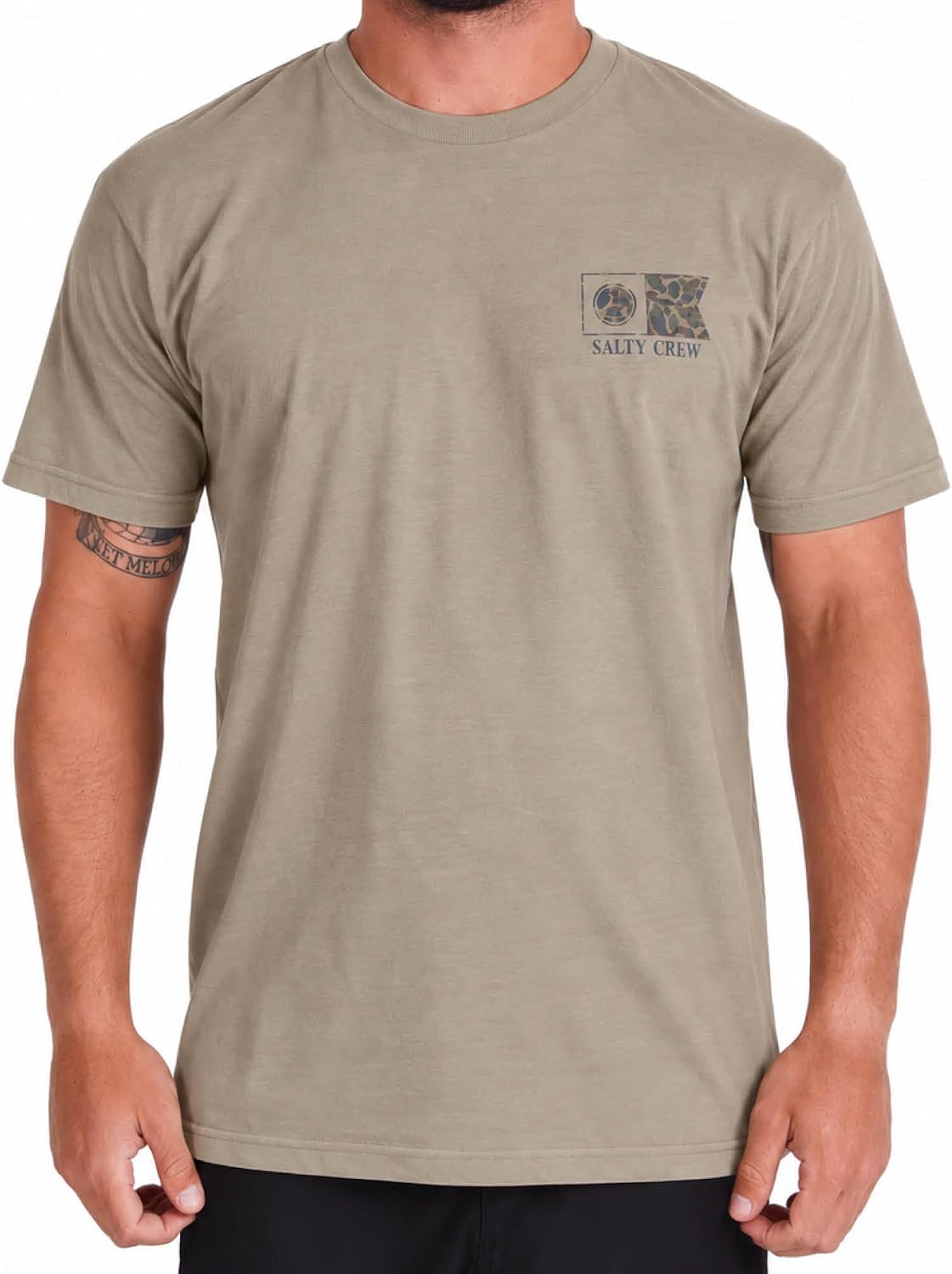 Salty Crew Men's Flagship Angler Graphic Tee, 100% Cotton, Twig - XXL - Twig Camo