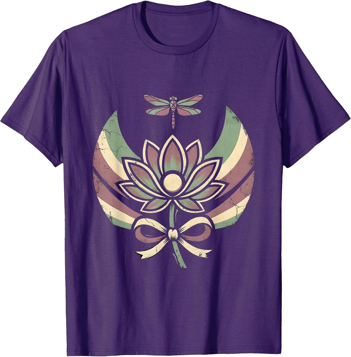 Men's Autism Awareness Meditation Aurora Borealis Design T-Shirt - Purple